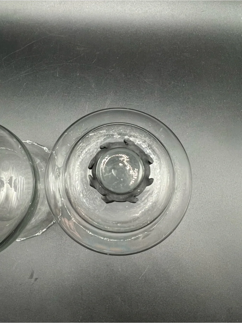 Set of 2 Etched Wheat Clear Glass Votive Cup Peg Candle Holders Homco